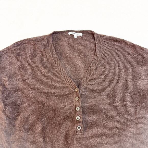 Madewell Brown Wool Alpaca Button Cardigan Pullover Sweater Size Small - Picture 4 of 6